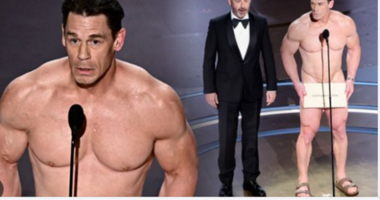 John Cena stripped down for a funny act at the Oscars last night… and now everyone is saying the same thing after noticing detail.