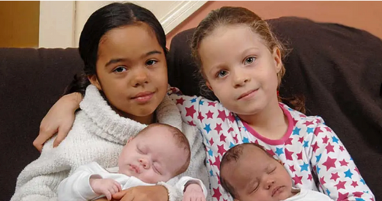 A family gifted with rare black-and-white twins gets the same blessing 7 years later